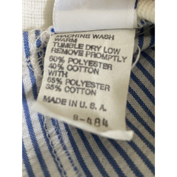 Vintage Newborn Baby Blue Seersucker One Piece Romper Embroidered With Ducks - Picture 5 of 5